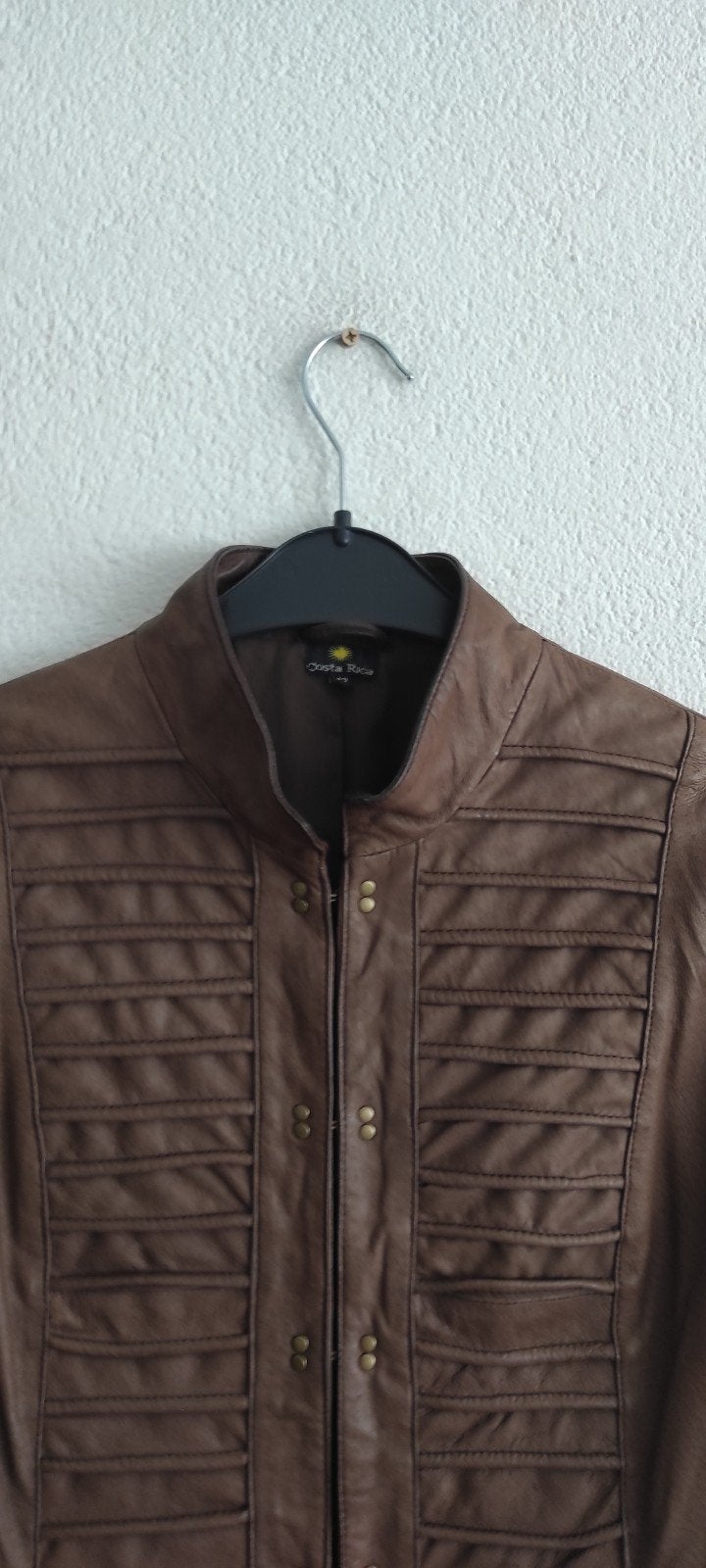 Bruine leren jas van Costa Rica, maat 42, Bruin, Maat 42/44 (L), Ophalen of Verzenden, Zo goed als nieuw