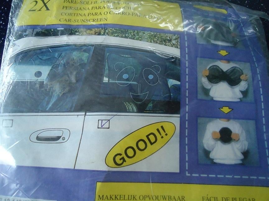 2 auto zonneschermpjes zwart met berengezichtje nieuw, Ophalen of Verzenden, Nieuw