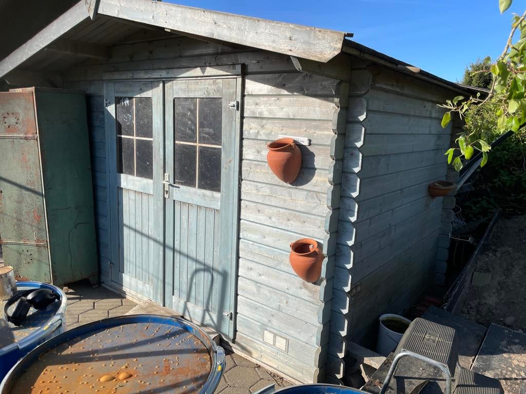 Tuinhuis 5 jaar oud - zelf af te breken, Tuin en Terras, Tuinhuizen, Ophalen, Tuinhuis, 250 tot 500 cm, 2 ramen