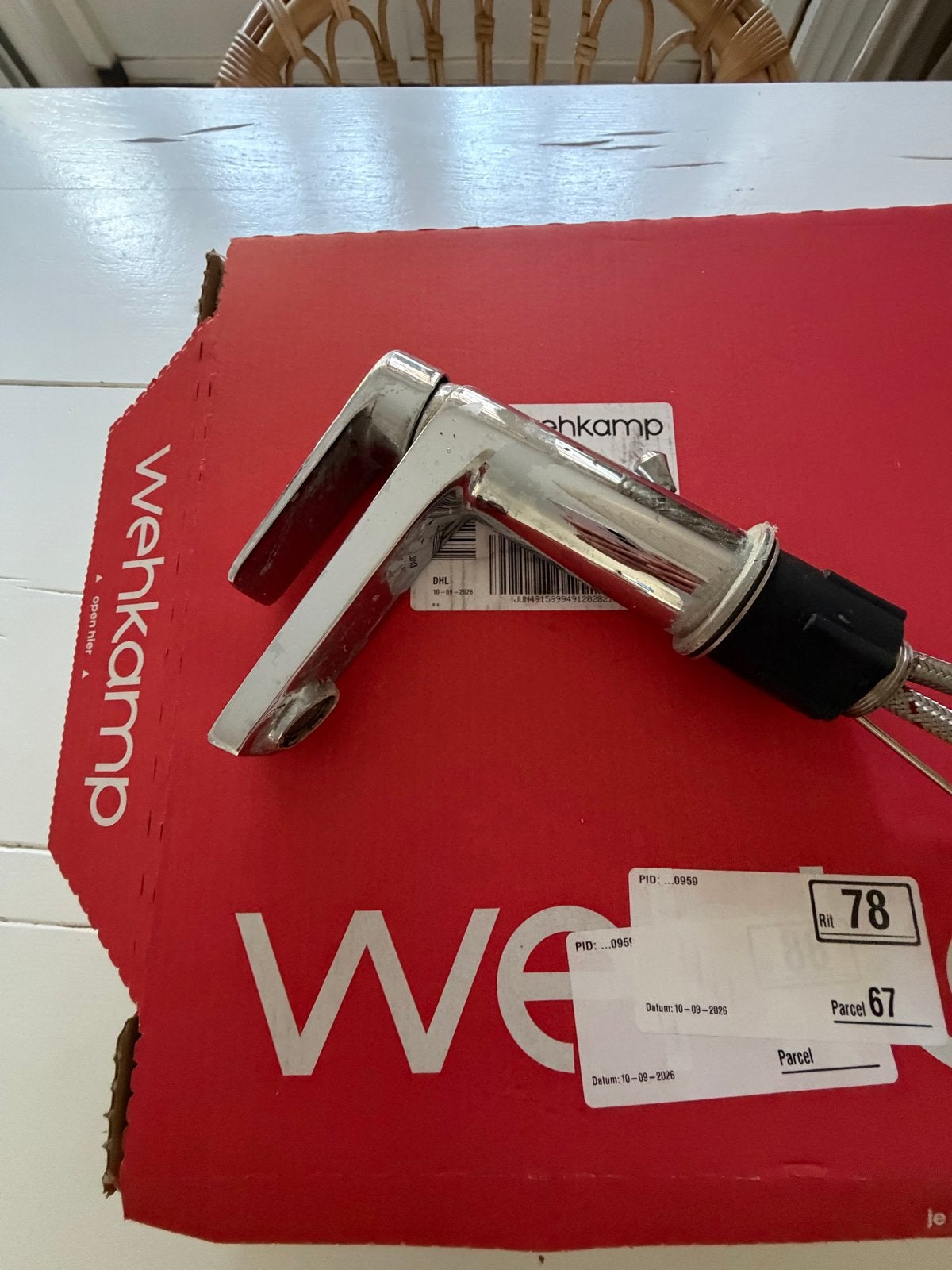 Gebruikte chromen kraan met slangen, Doe-het-zelf en Verbouw, Ophalen of Verzenden, Gebruikt, Chroom, Kraan