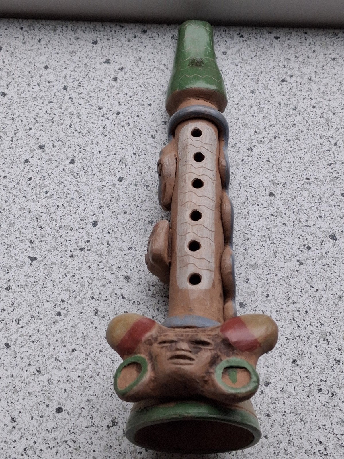 Traditionele handgemaakte terracotta kleifluit muziekinstru-, Muziek en Instrumenten, Percussie, Ophalen of Verzenden, Zo goed als nieuw