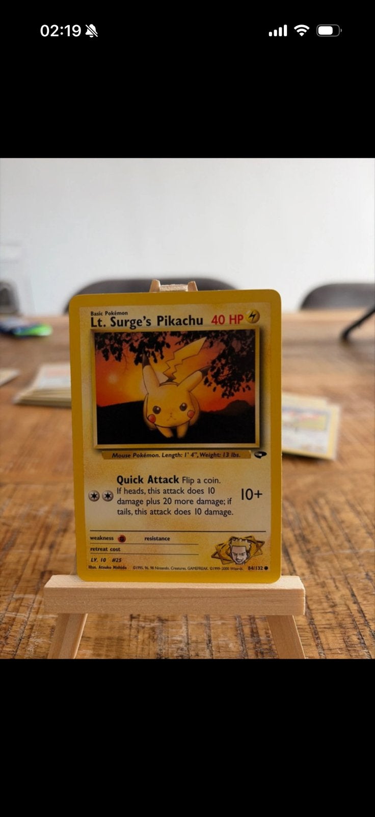 Lt. Surge's Pikachu Pokémon Kaart (Engels), Ophalen of Verzenden, Gebruikt, Losse kaart