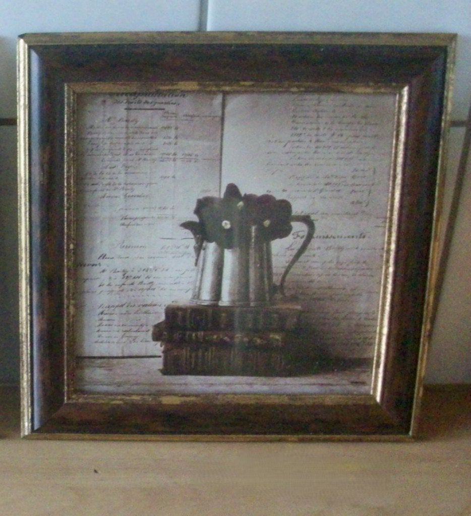 Set van 3 ingelijste prints - Brocante stijl, Minder dan 50 cm, Ophalen of Verzenden, 5 – 50, Print