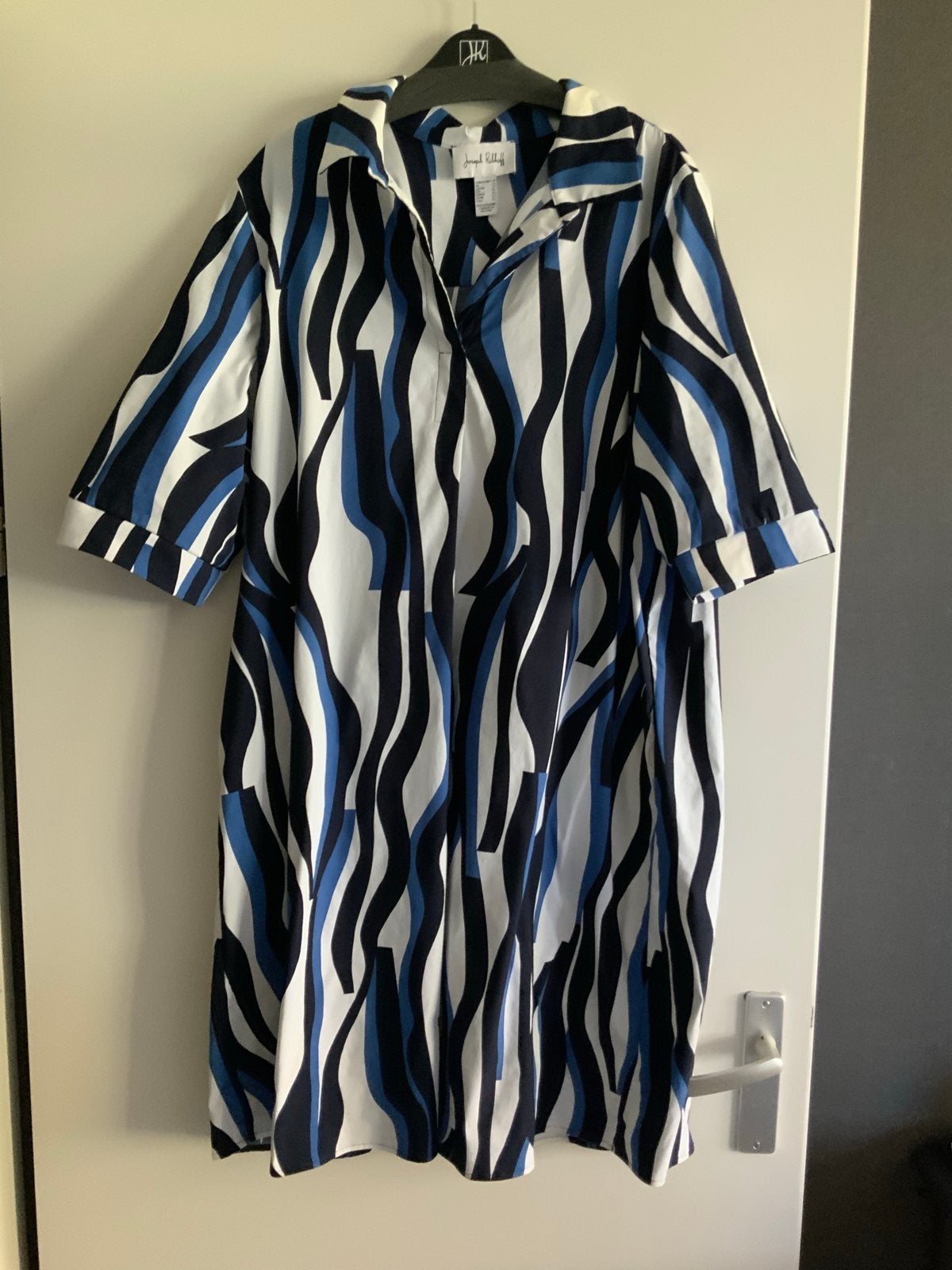 Joseph Ribkoff jurk met abstracte print maat 18, Blauw, Maat 46/48 (XL) of groter, Ophalen of Verzenden, Zo goed als nieuw