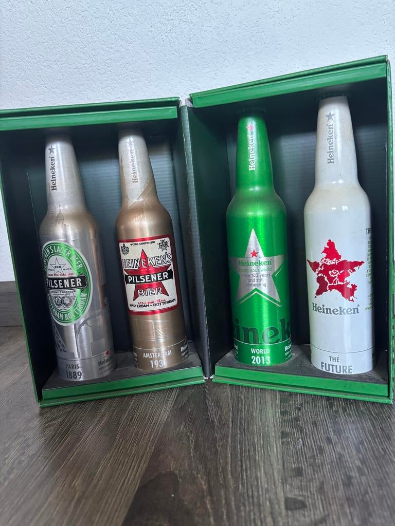 Heineken Episodes Collectie - 4 Limited Edition Flessen, Ophalen of Verzenden, Zo goed als nieuw, Verpakking