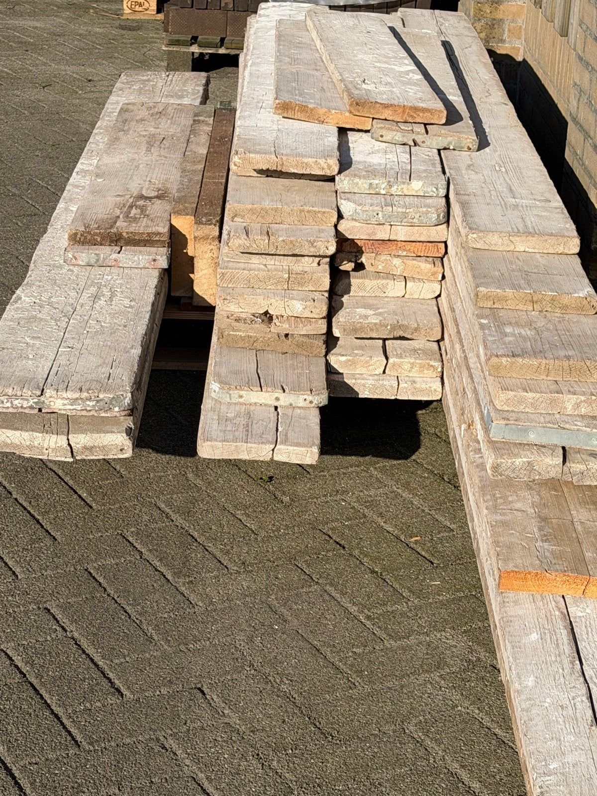 Gebruikte steigerplanken steigerhout steigerdelen, Ophalen, Gebruikt, 25 tot 50 mm, 250 tot 300 cm
