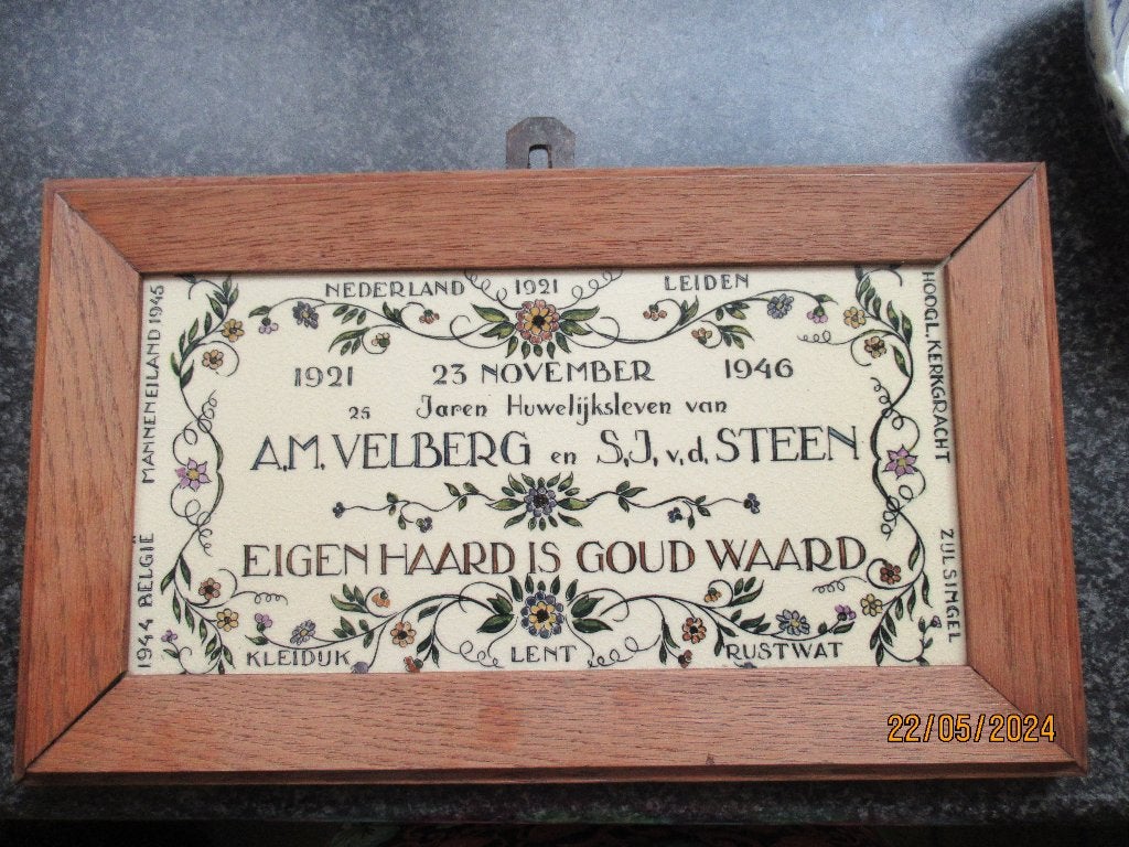 TEGEL- VELBERG- LEIDEN-1921 -MANNENEILAND -BELGIE 1944-1945, Antiek en Kunst, Ophalen of Verzenden