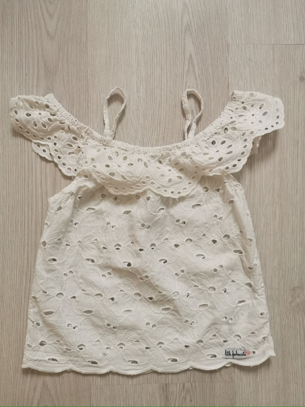 Jill topje wit ‘Little Fashionista’ 110/116, Verzenden, Gebruikt, Meisje, Shirt of Longsleeve