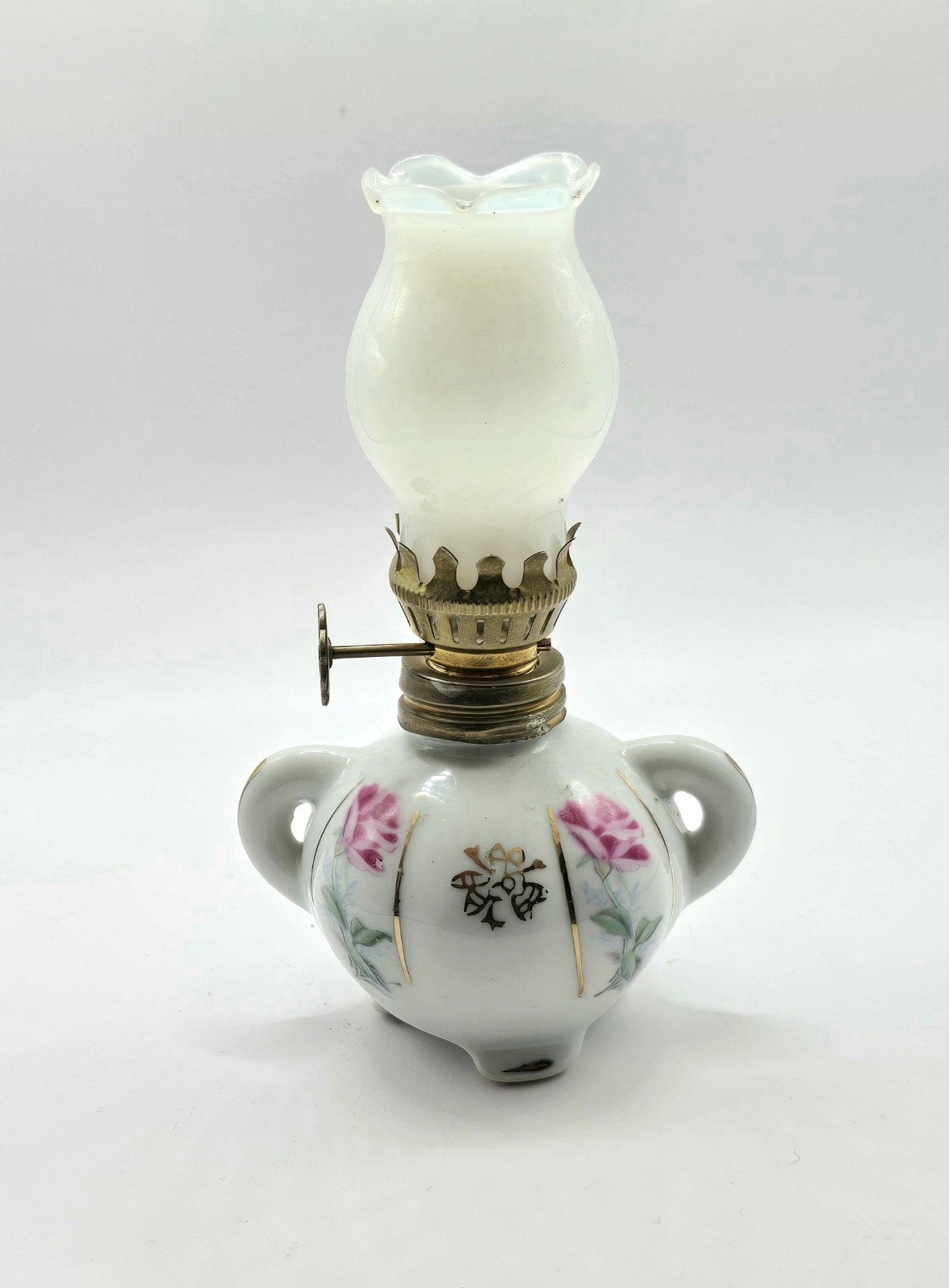 Vintage Miniatuur Porseleinen Olielamp,Victoriaanse stijl, Antiek en Kunst, Ophalen of Verzenden