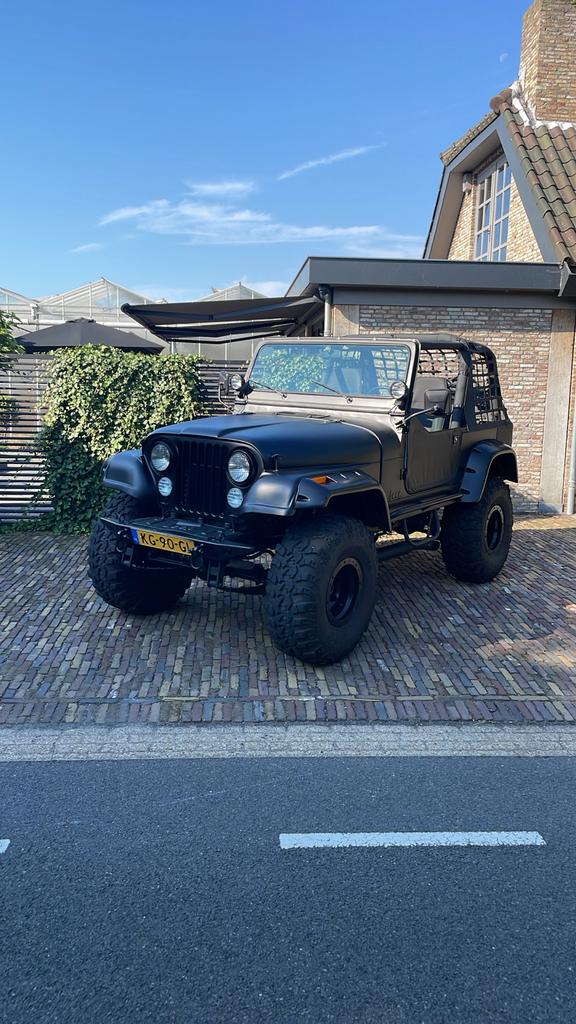 Jeep CJ7 Oldtimer - Nieuwe Chevrolet 5.7 V8 & TH400 Automaat, Auto's, Automaat, CJ, Zwart, Vierwielaandrijving