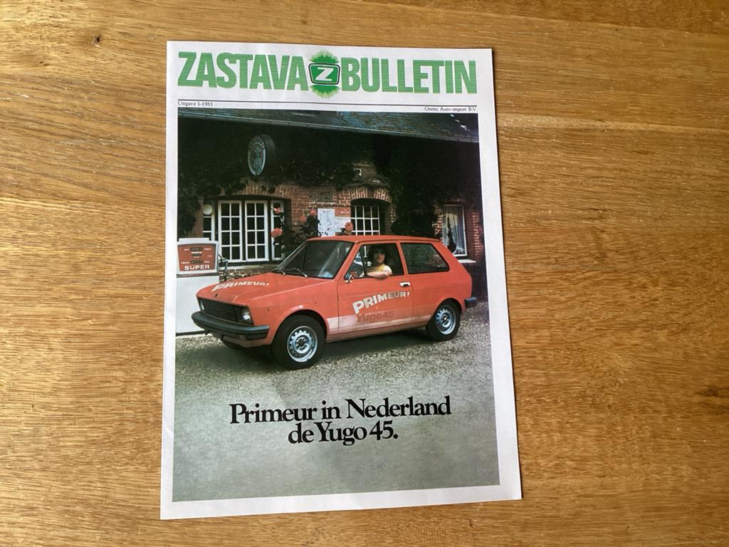 Zastava Bulletin - Primeur Yugo 45 & GTL-serie (1983), Ophalen of Verzenden, Gelezen, Overige merken