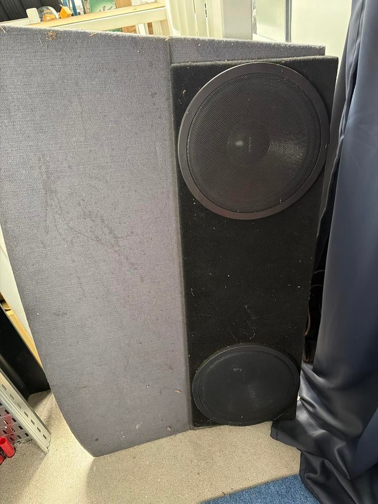 Hoedenplank Saab 9000 met 2x 30cm De Lorean subwoofers, Ophalen, Gebruikt