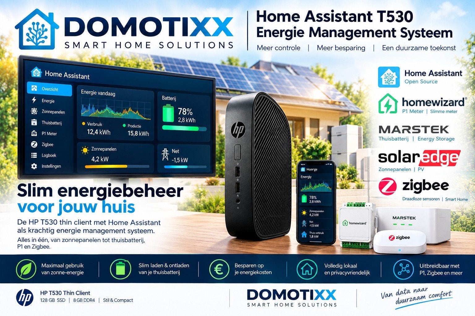 Home Assistant server HP T530 32gb ssd 4gb RAM Energiebeheer, Ophalen of Verzenden