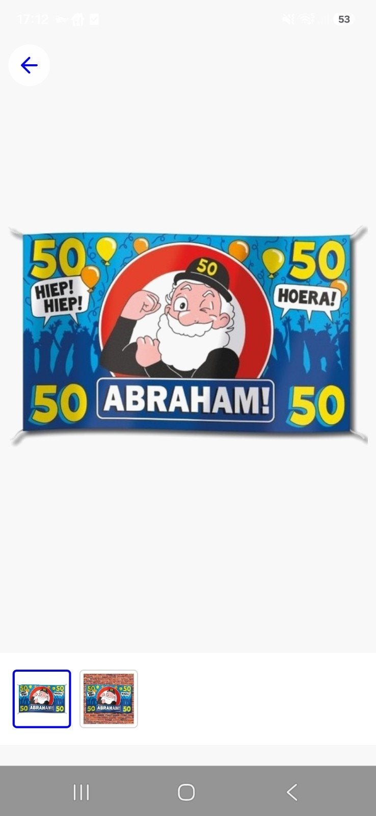 Abraham 50 jaar spandoek - Hiep Hiep Hoera!, Verzenden, Zo goed als nieuw, Versiering, Abraham of Sarah