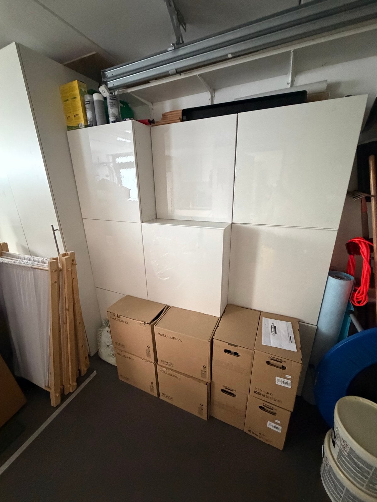 Ikea kast - Glanzend wit opbergsysteem, Ophalen, Overige materialen, Gebruikt, 150 tot 200 cm
