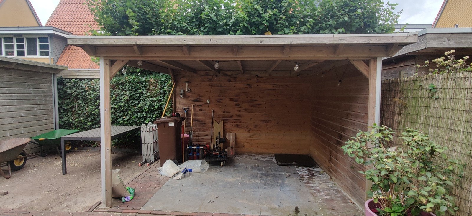 Overkapping 3x3,5 meter met 2 dichte wanden, Tuin en Terras, Ophalen, Veranda