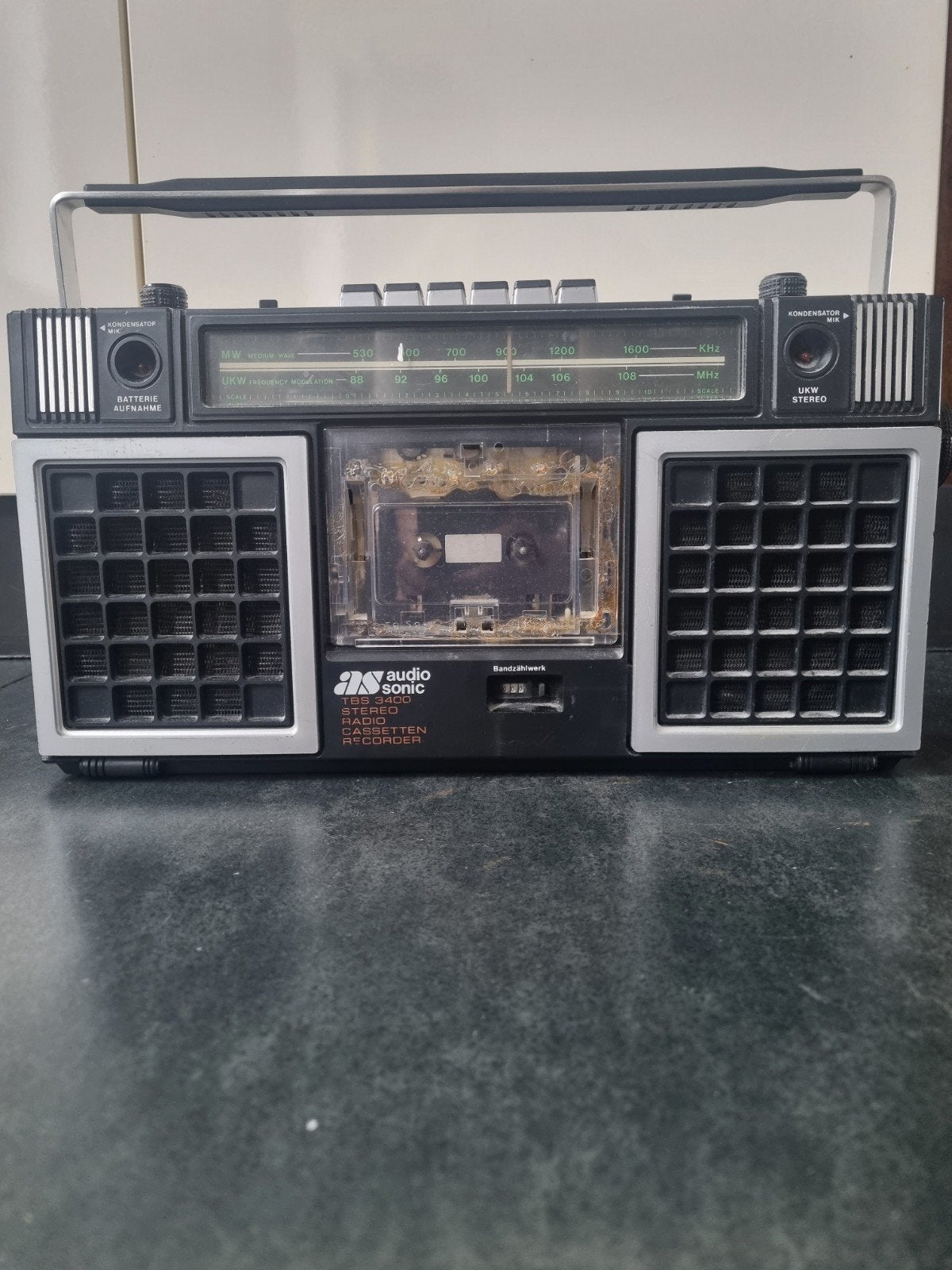 Audio Sonic TBS 3400 Stereo Radio Cassette Recorder, Ophalen of Verzenden, Gebruikt, Radio, Met cd-speler