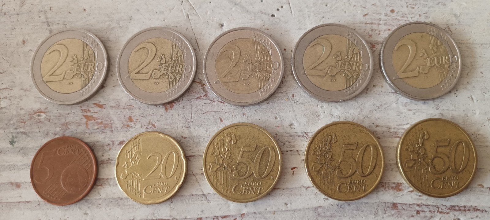 Franse Munten 5x 2,- 3x 0,50 1x 0,20 1x 0,05, Ophalen of Verzenden, Frankrijk, 2 euro, Losse munt