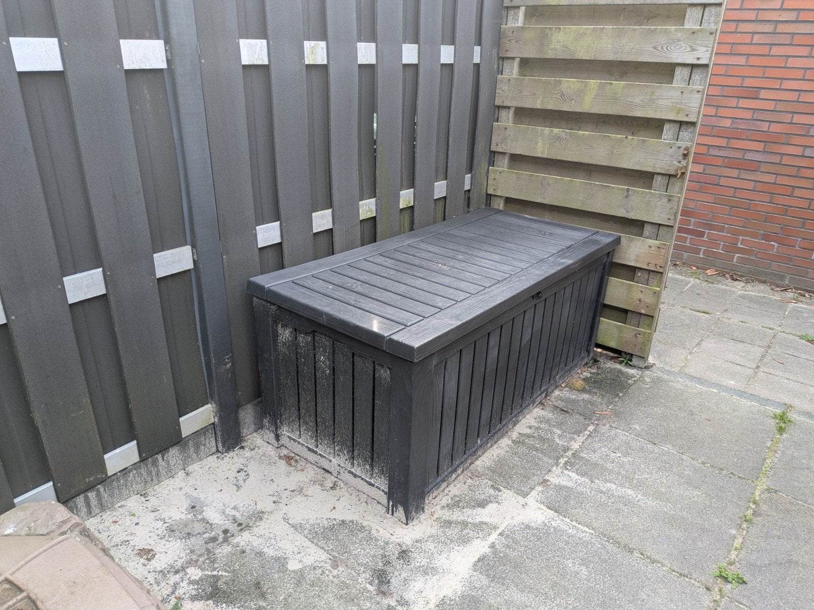 Kunststof opbergbox voor buiten, zwart, Tuin en Terras, Ophalen