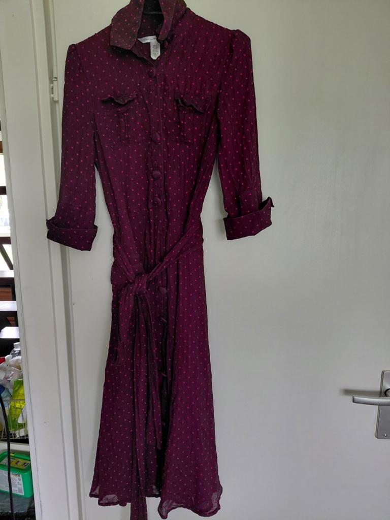 Diane von Furstenberg zijden jurk met stippen, Diane von furstenberg, Ophalen of Verzenden, Zo goed als nieuw, Roze