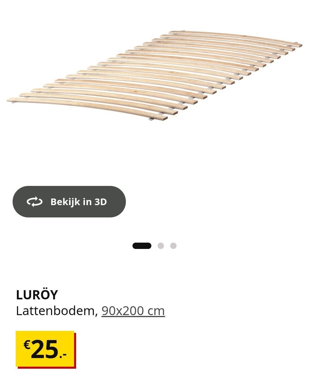 IKEA NEIDEN Eenpersoonsbedframe, grenen, 90x200 cm, Ophalen, 90 cm, Modern, Scandinavisch, Zo goed als nieuw