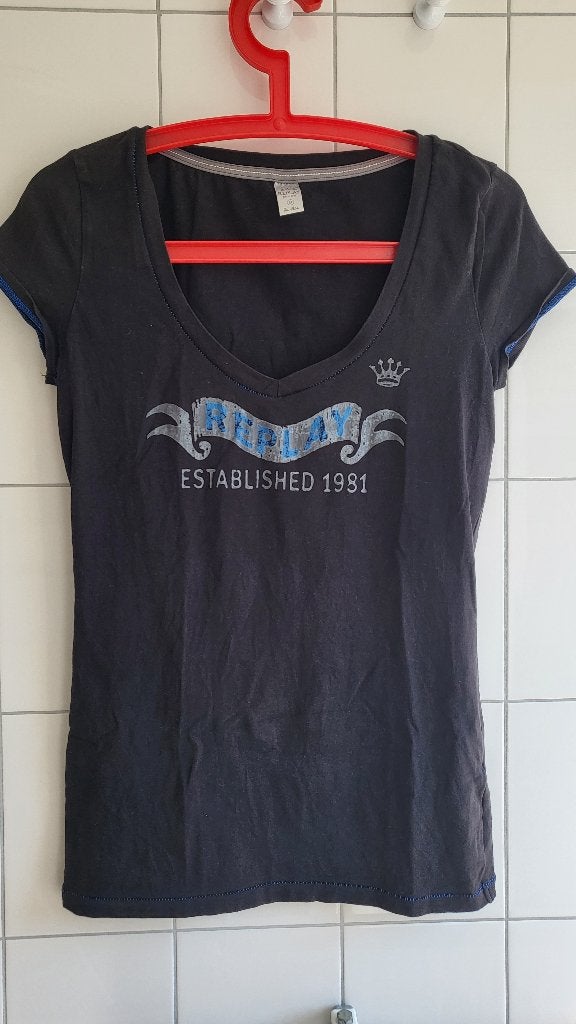 Replay shirt, Kleding | Dames, Zwart, Replay, Ophalen of Verzenden, Zo goed als nieuw