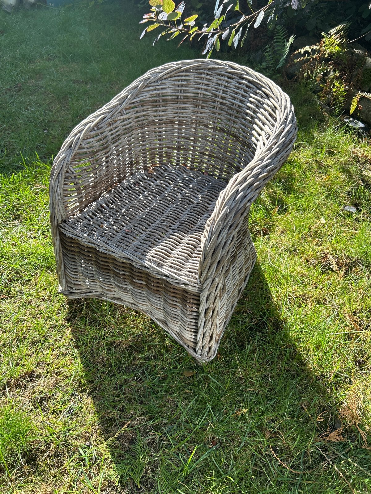 Rieten kinder tuinstoel, Tuin en Terras, Tuinstoelen, Ophalen, Zo goed als nieuw, Rotan