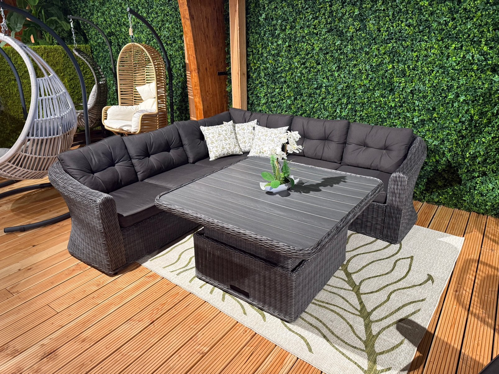 Prachtige Tambohuse Loungeset Tuinset + VERSTELBARE TAFEL, Tuin en Terras, Ophalen of Verzenden, Zo goed als nieuw, Wicker