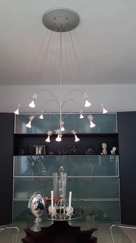 Ferrari hanglamp - moderne kroonluchter, Ophalen of Verzenden, Zo goed als nieuw, Glas, Modern, italiaans, design, retro