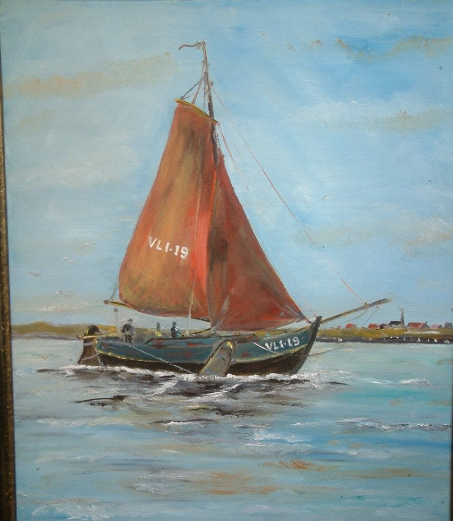 Zoutelande  zeeland  en Vlissingen Haven, Antiek en Kunst, Maritiem / water, Doek, Realistisch, Ophalen of Verzenden