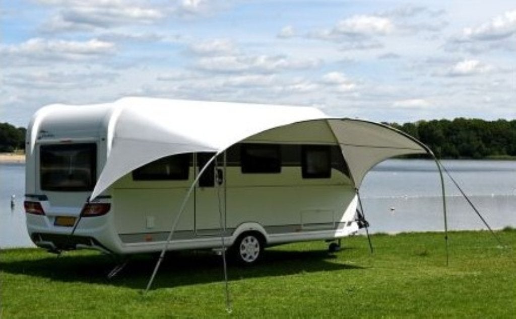 Te koop UNICO Torino luifel met boogbuis en spanbanden mt 11, Caravans en Kamperen, Voortenten en Luifels, Ophalen, Gebruikt, Ten Cate All Season 200g/m2