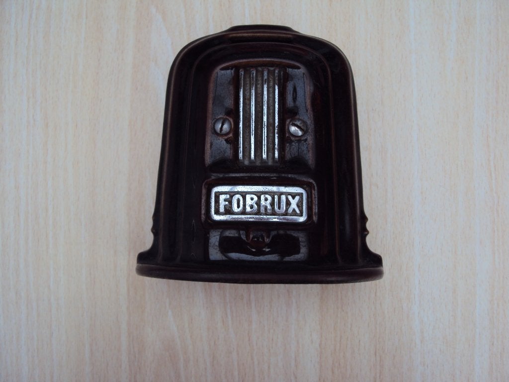 fobrux spaarpot bruin, Ophalen of Verzenden, Gebruikt, Overige materialen, Overige thema's