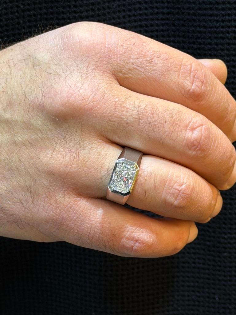 14KT Goud- Herenring - 4ct Labdiamant- 8.3 Gram - Mannenring, Sieraden, Tassen en Uiterlijk, Ringen, Ophalen, Nieuw, Goud, Heer