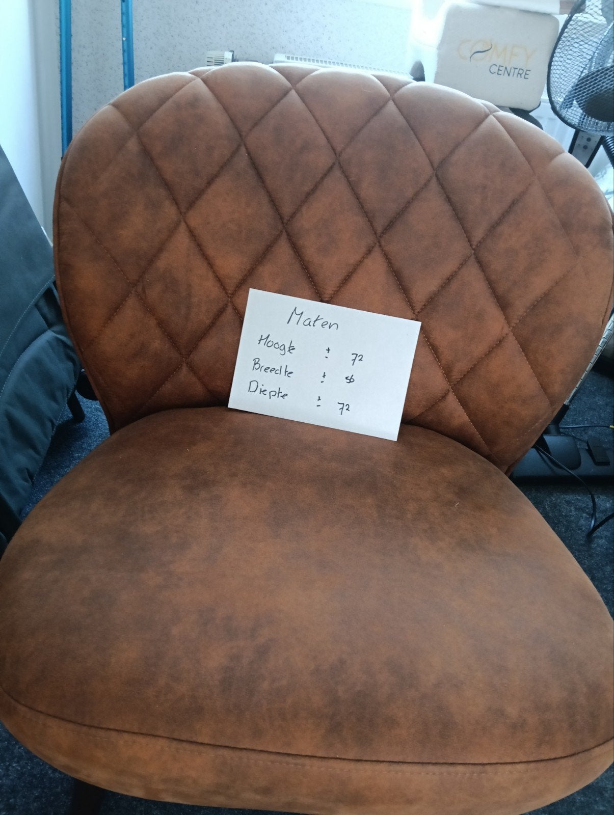 Cognac kleurig draaifauteuil, Huis en Inrichting, Ophalen, Eenpersoons, 75 tot 100 cm, Zo goed als nieuw