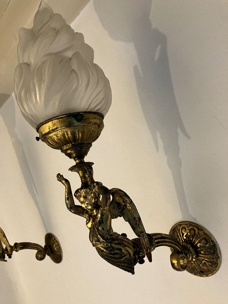 Zeldzame set antieke wandlampen, Antiek en Kunst, Antiek | Lampen, Ophalen of Verzenden