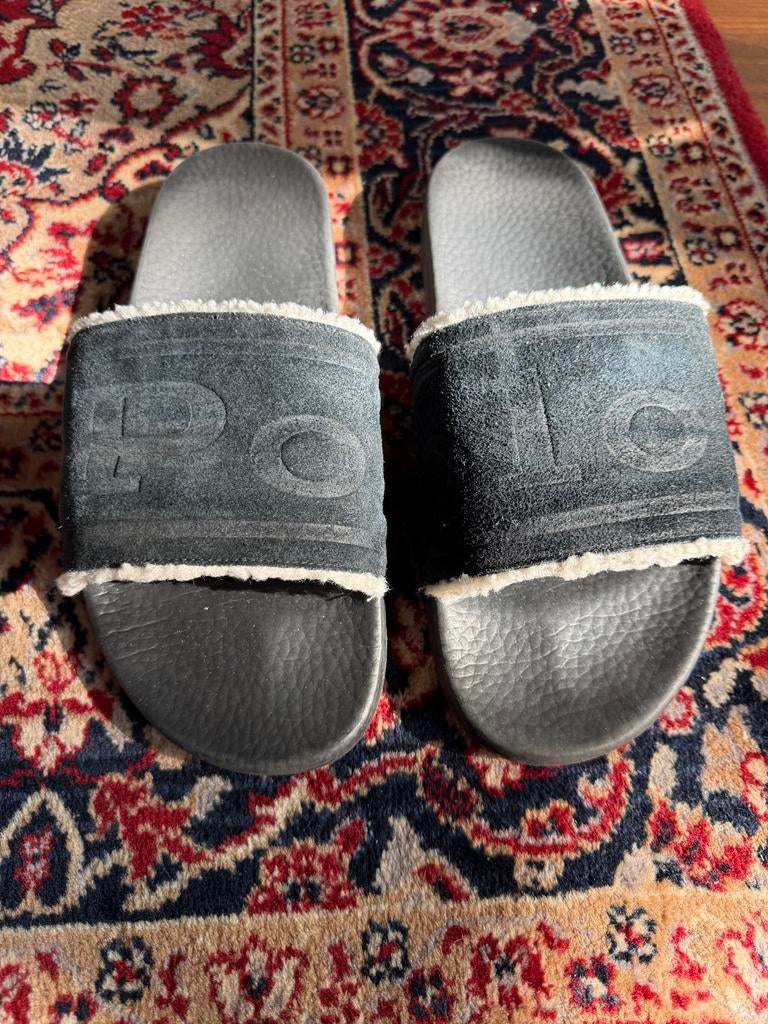 Polo Ralph Lauren slippers met teddy voering maat 46, Ophalen of Verzenden, Zo goed als nieuw, Zwart