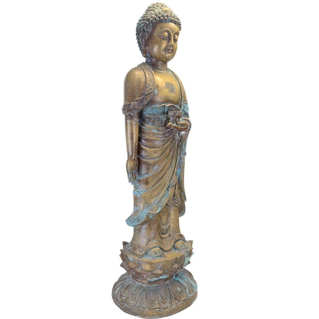 Boeddhabeeld – Medicijnboeddha – Chinees brons – 98 cm, Antiek en Kunst, China, Ophalen of Verzenden, Beeld, Brons