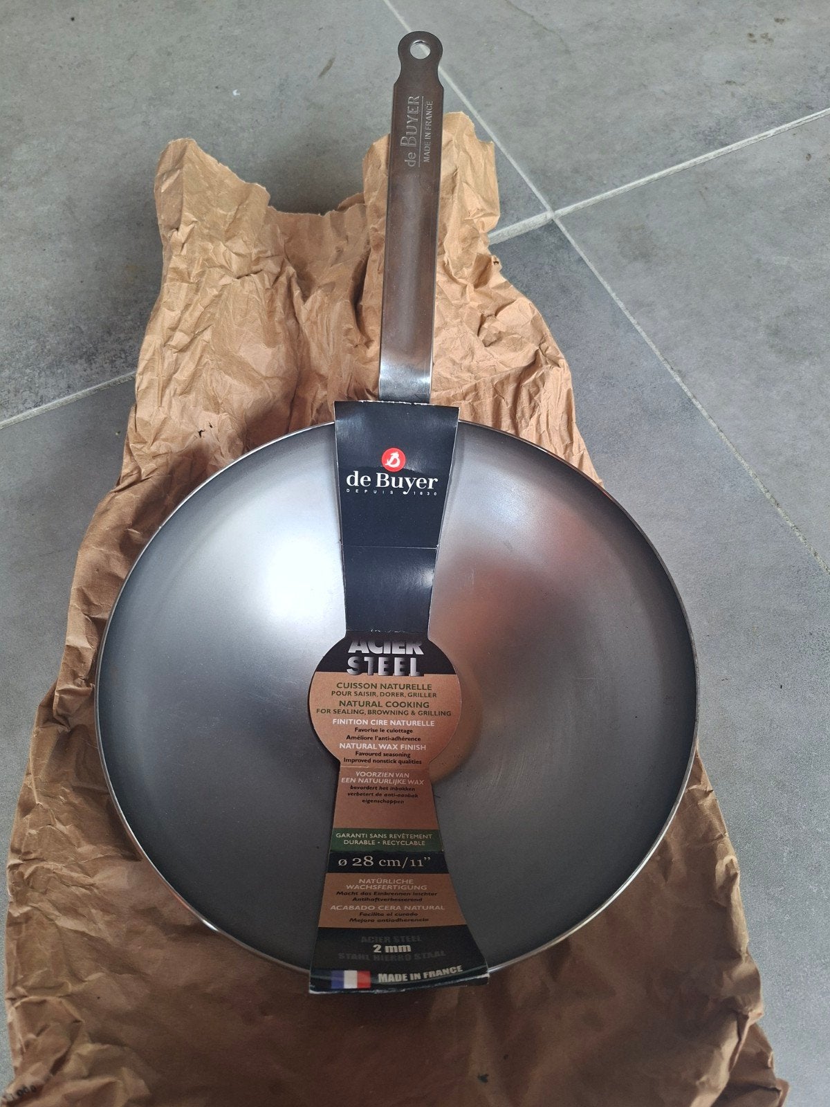 De Buyer Mineral B Element wokpan 28 cm, Huis en Inrichting, Keuken | Keukenbenodigdheden, Nieuw, Overige typen, Overige merken