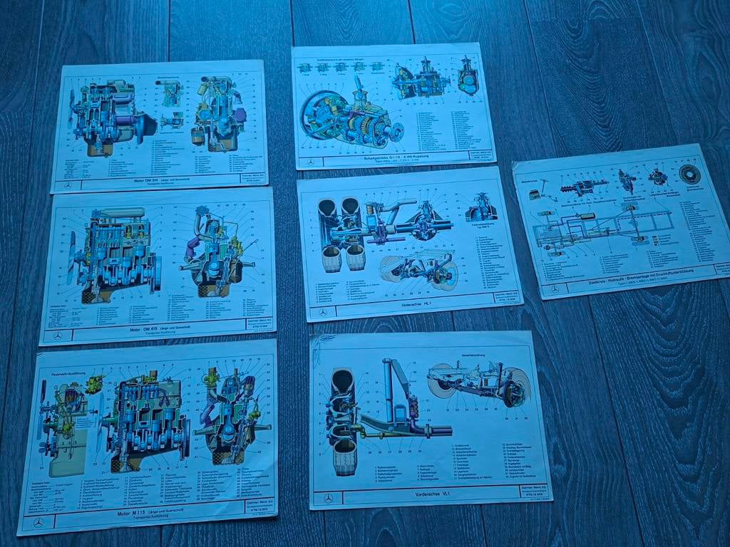 Specificatie bladen Mercedes Benz M115, OM615, OM314 1970, Ophalen of Verzenden, Gelezen, Mercedes