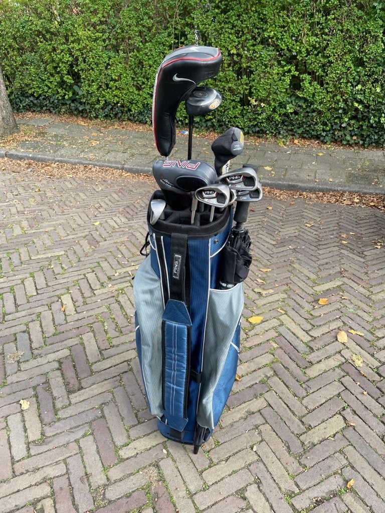 Complete kwaliteits golfset voor linkshandigen, Sport en Fitness, Ophalen, Zo goed als nieuw, Set, Ping
