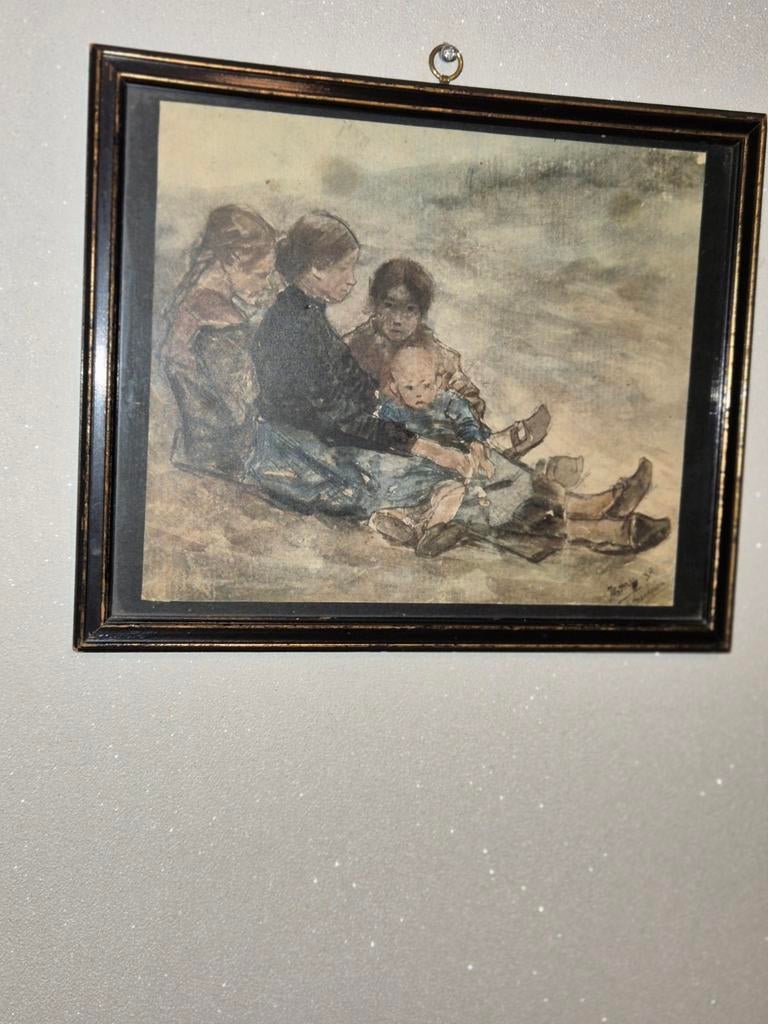 Jan Toorop Drie Vrouwen en een Meisje in Machelen 1884, Antiek en Kunst, Kunst | Litho's en Zeefdrukken, Ophalen of Verzenden
