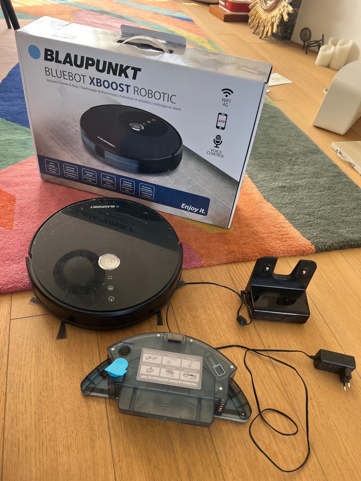 Blaupunkt Bluebot XBOOST Robot Vacuum Stofzuiger, Witgoed en Apparatuur, Stofzuigers, Gebruikt, Robotstofzuiger, Bedienbaar via app