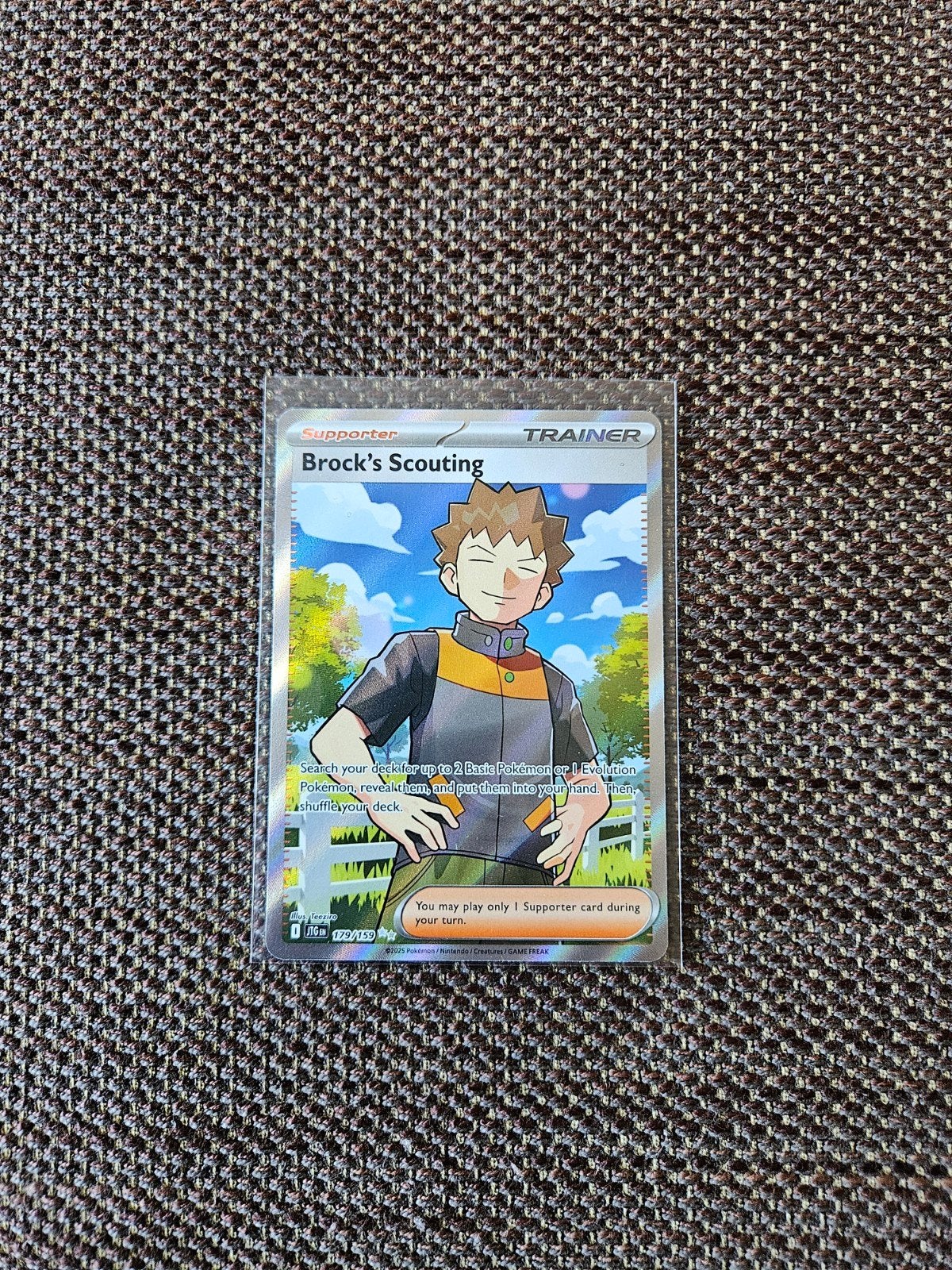Pokémon - Brock's Scouting 179/159 (JTG), Ophalen of Verzenden, Zo goed als nieuw, Losse kaart
