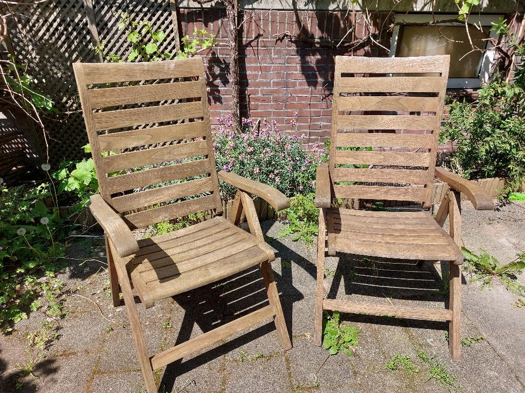 Houten tuinstoelen 2 Summer garden. Teakhout, Ophalen, Gebruikt, Hout, Inklapbaar