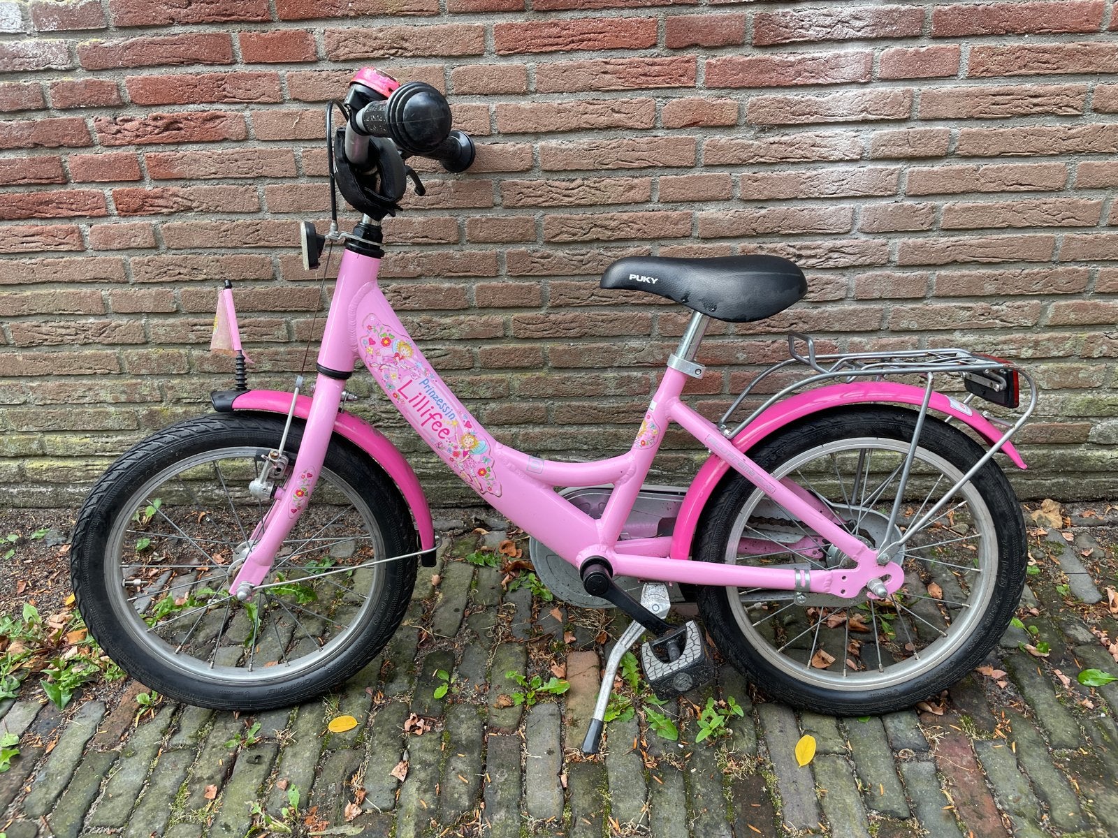 Roze Puky Lillifee kinderfiets 16 inch, Ophalen, Gebruikt, Terugtraprem, 16 tot 20 inch