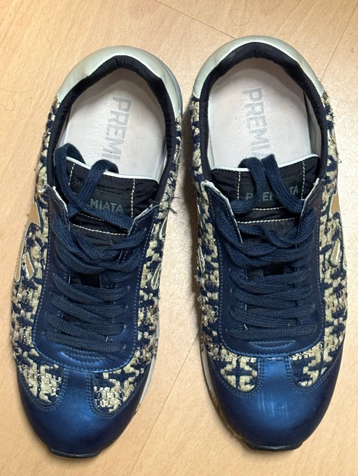 Premiata Sneakers Dames Maat 37 - Blauw/Goud, Overige kleuren, Ophalen of Verzenden, Sneakers of Gympen, Zo goed als nieuw