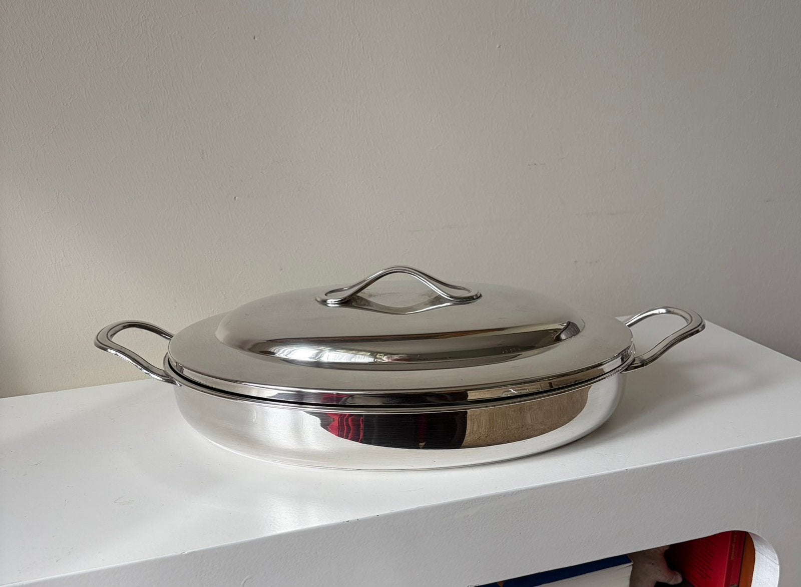 Verzilverde cloche met originele pyrex overschaal, 1955, Ophalen of Verzenden