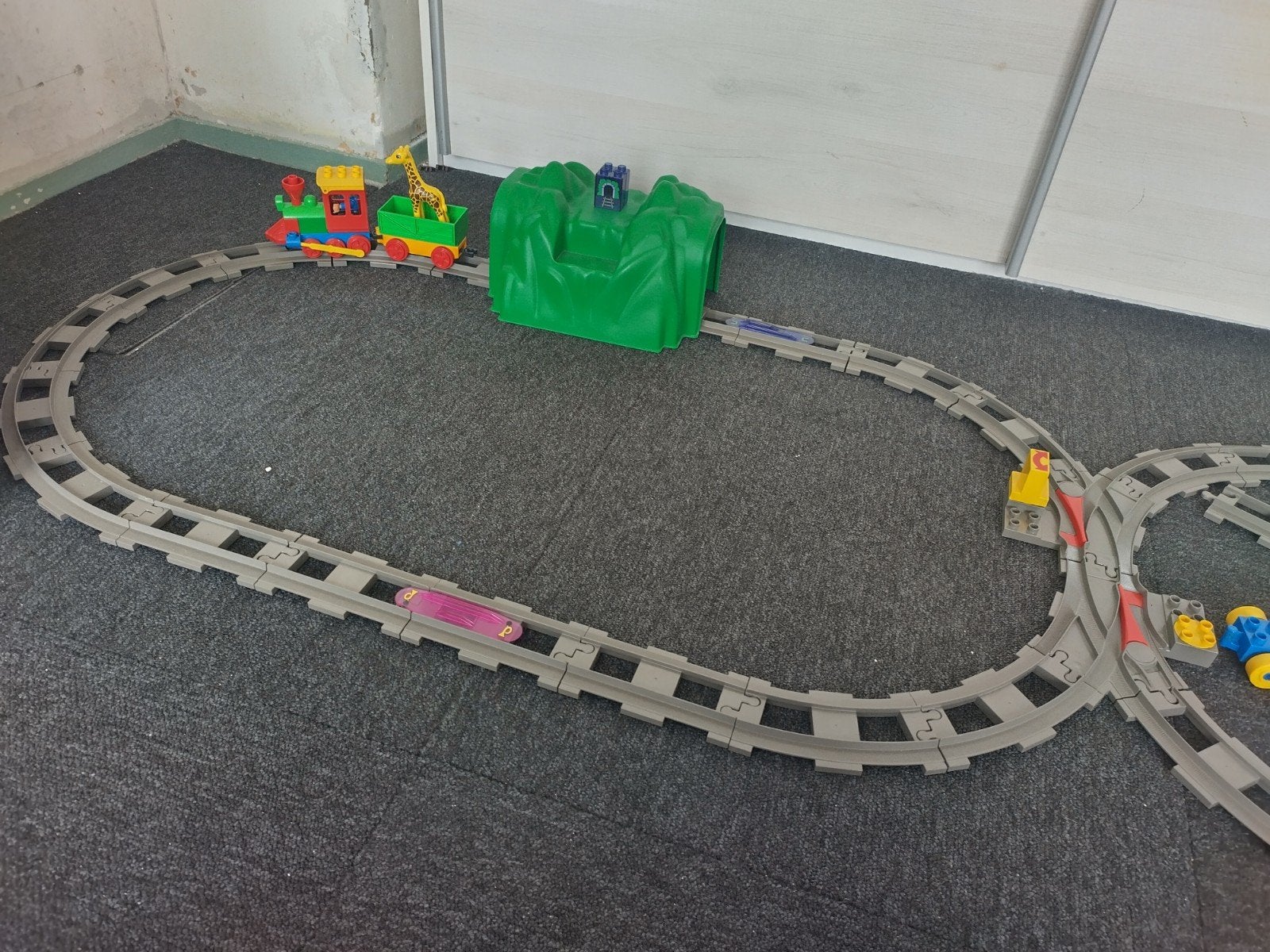 Lego Duplo Treinset met twee treinen en rails, Gebruikt, Overige thema's, Ophalen of Verzenden, Duplo