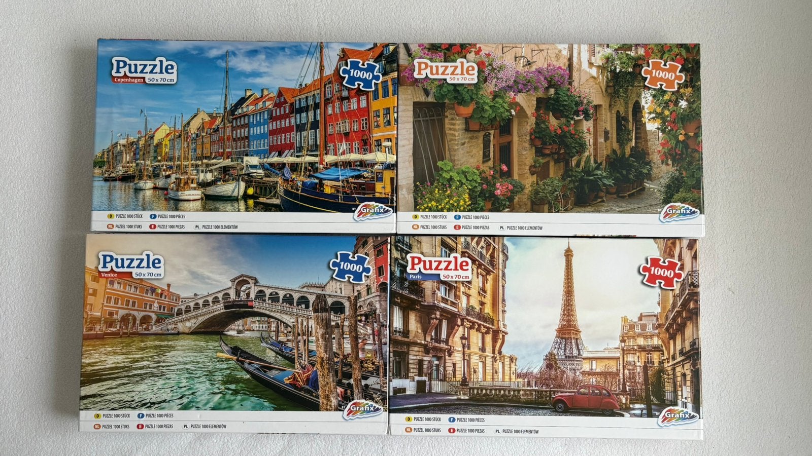 4 Grafix puzzels, Ophalen of Verzenden, 500 t/m 1500 stukjes, Zo goed als nieuw, Legpuzzel