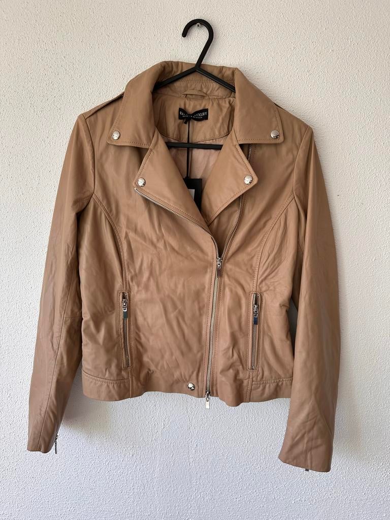Repeat Cashmere Leren Jas Dames Maat 38 (S) Nougat Beige, Verzenden, Zo goed als nieuw, Maat 36 (S), Beige